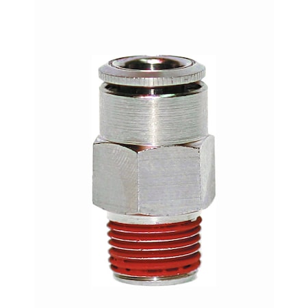 Camozzi Male Connector With Coated Threads, 1/4" OD X 1/8" NPT C6510 04-02